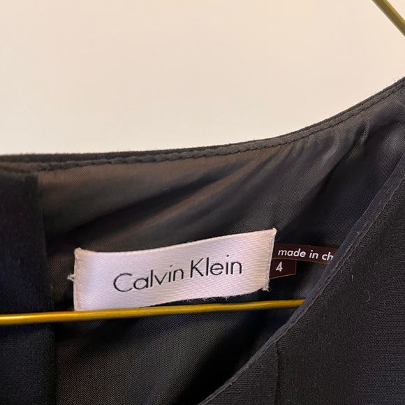 Calvin Klein Fitted Dress with Leather Pocket detail - Picture 4 of 7